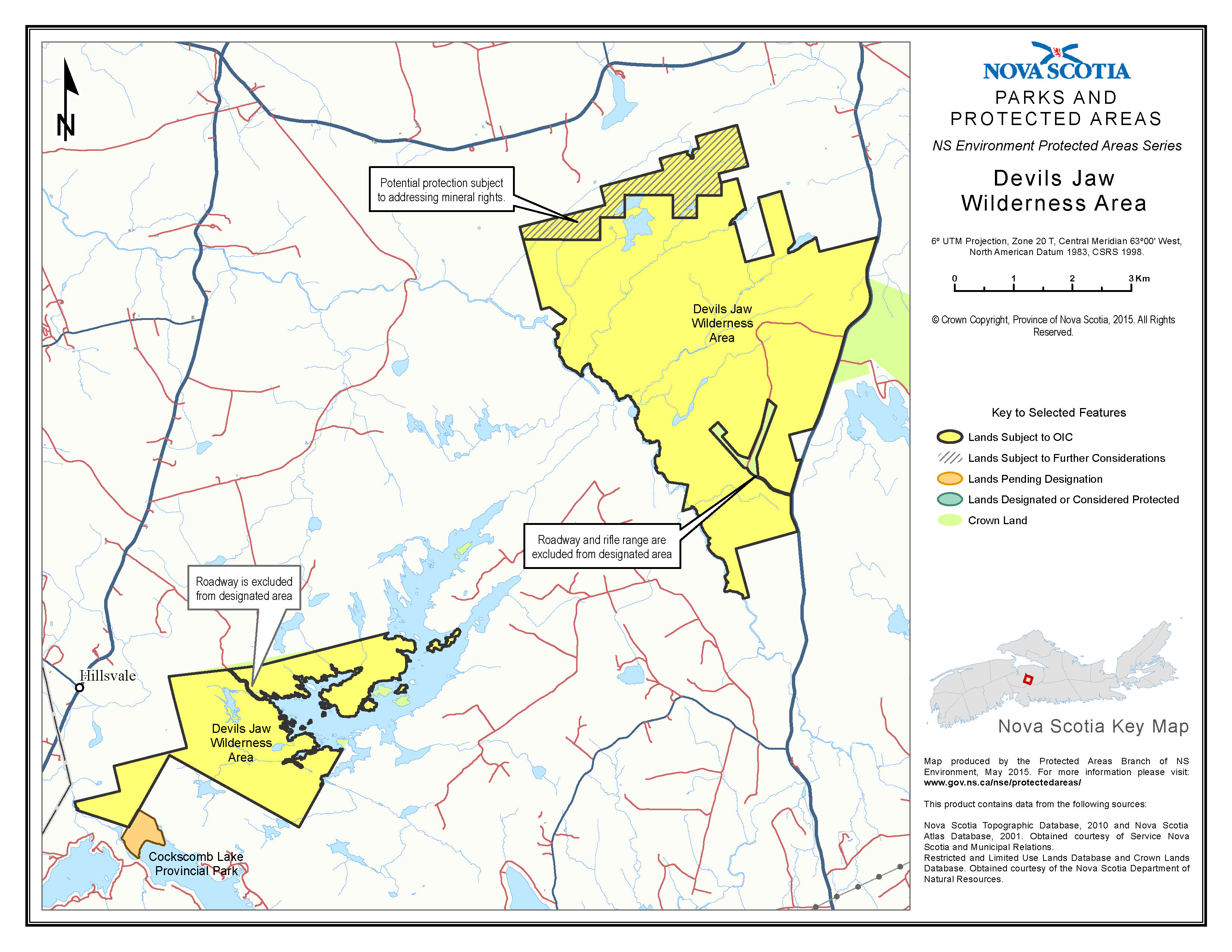 Graphic showing map of approximate boundaries of Devils Jaw Wilderness Area